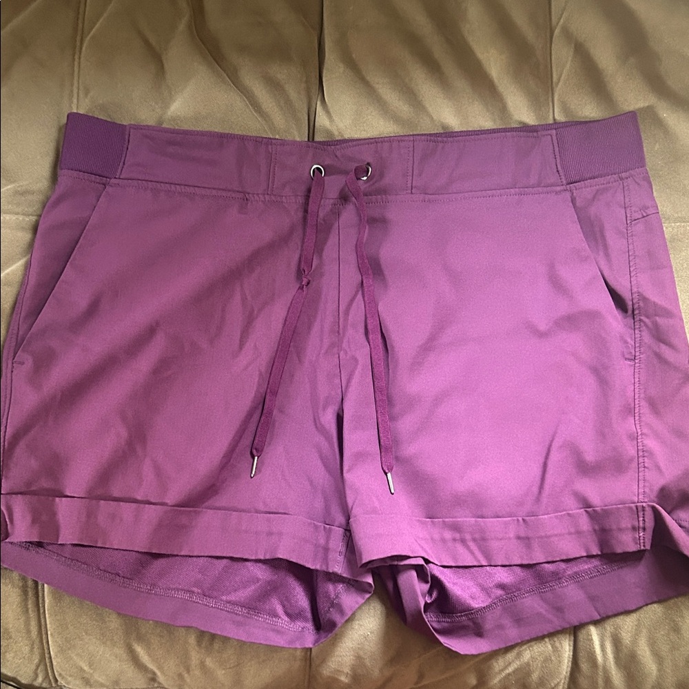 Women's Purple Drawstring Shorts